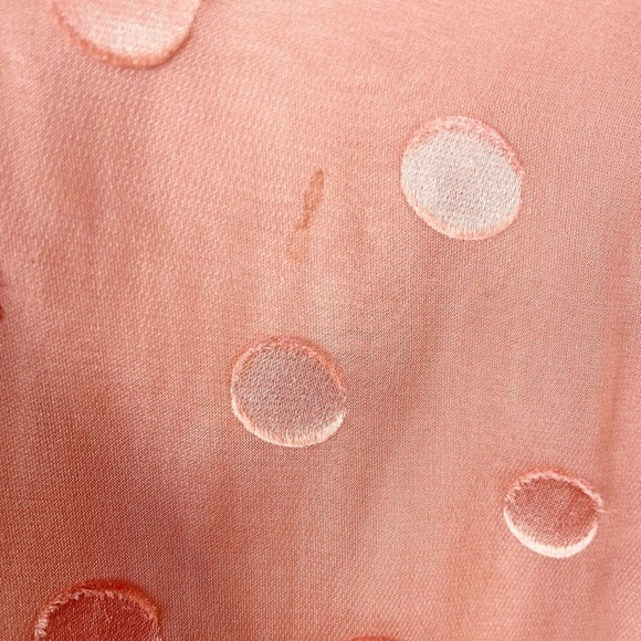 Michelle Mason Polka Dot Plunge Long Sleeve Mini Dress Pink Size 0 Cocktail - Picture 11 of 13